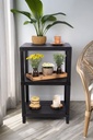Estante plástico negro 3 niveles 39x23x65,7cm