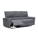 Sofá reclinable 3 cuerpos Alaska gris oscuro