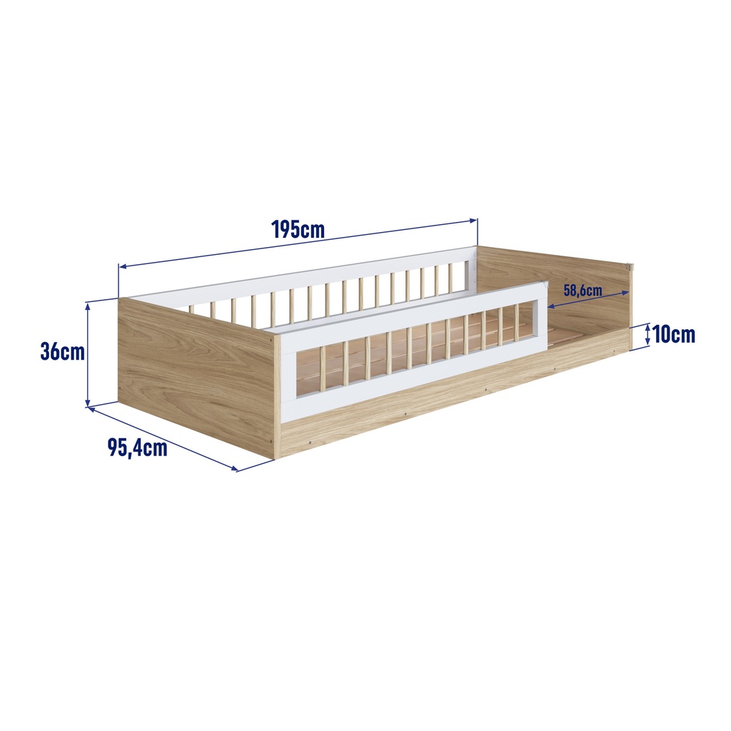 Cama Montessori Affeto c/colchón Supreme D23 1 plaza