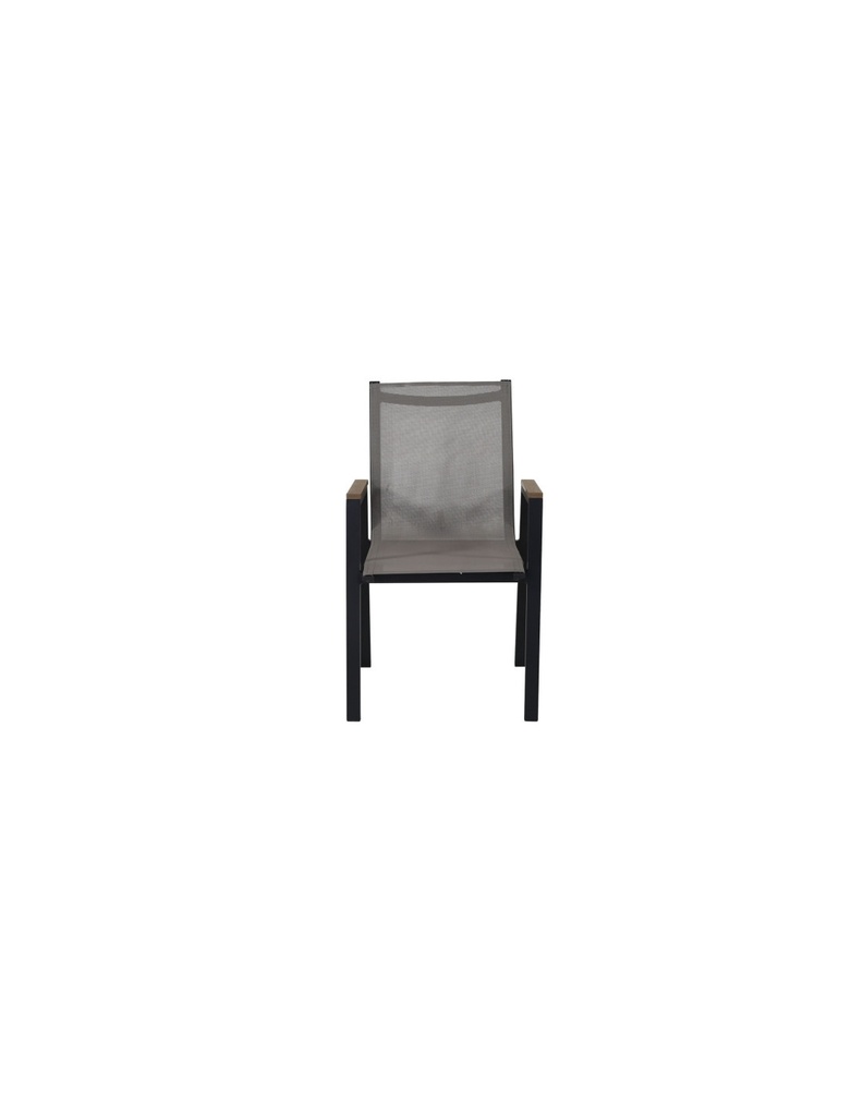 Juego comedor terraza 6 sillas Ely gris oscuro
