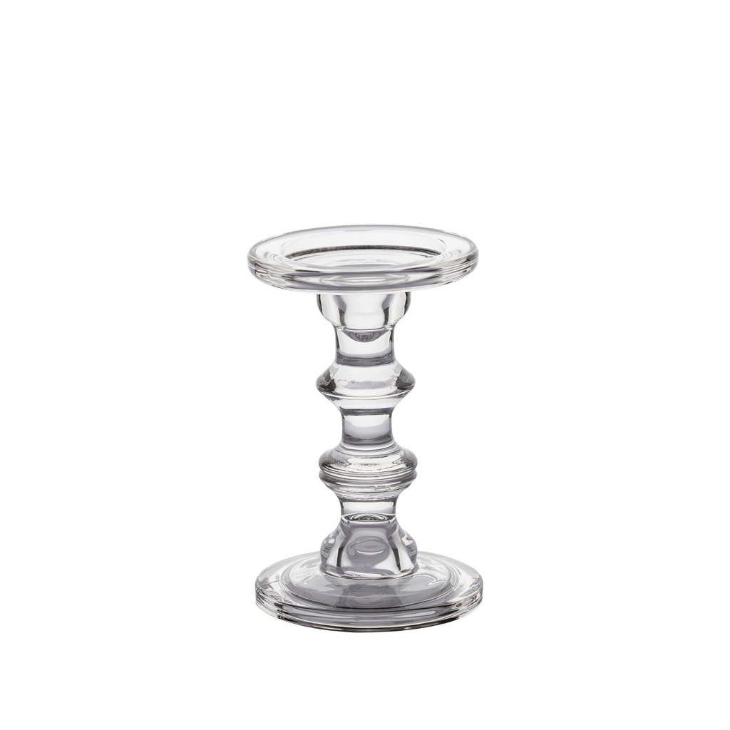 Porta vela vidrio transparente 18cm