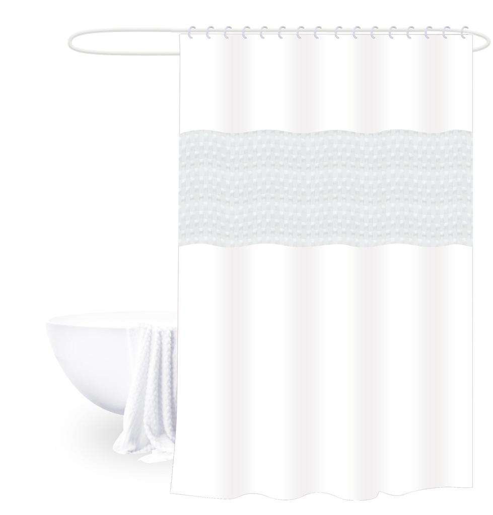 Cortina baño PEVA blanco 180x180cm