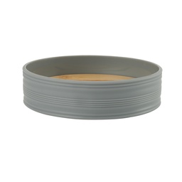 [230038700] Jabonera plástico estriado gris bambú