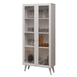 [230040613] Vitrina 2 puertas Rustic blanca